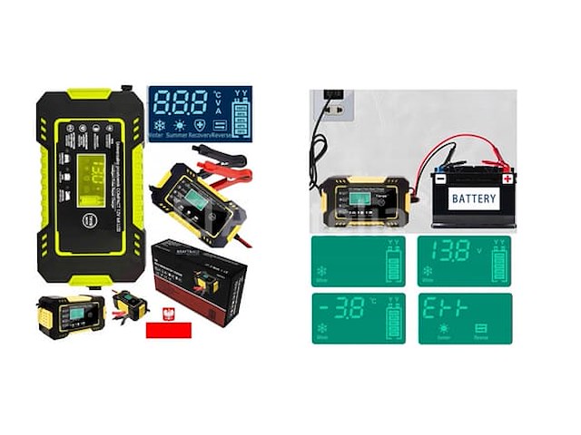12v/6a kraft&dele smart lcd-acculader - afbeelding 2 van  2
