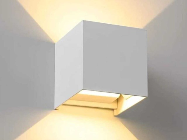 12w led wandlamp kubus duo licht verstelbaar waterdicht(12x) - afbeelding 4 van  8