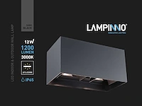 12w led zwart wandlamp 4 licht verstelbaar waterdicht(8x) - afbeelding 5 van  7