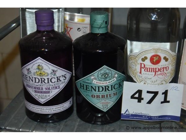 12x fles gin en rum, o.a. hendrick's, pampero, k, bluecoat, 70cl - afbeelding 2 van  4