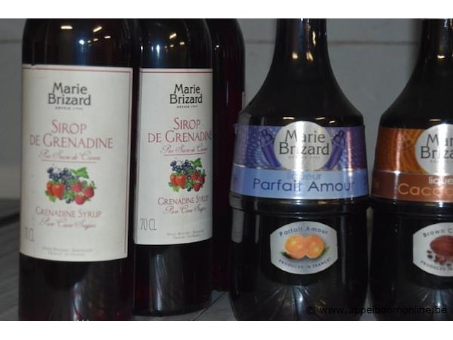 12x fles, marie brizard, diverse siropen en likeuren - afbeelding 2 van  3