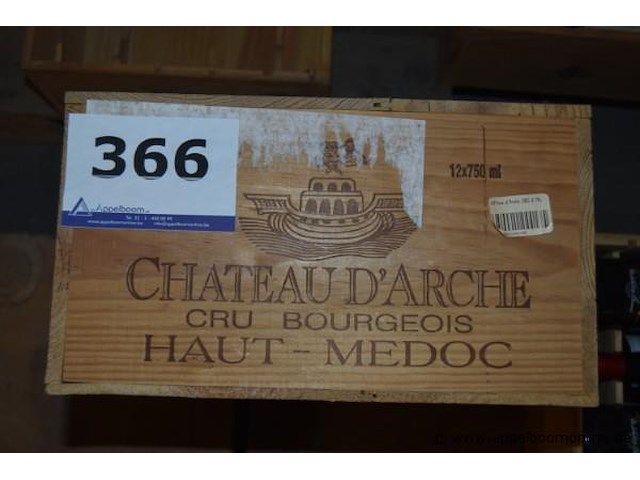 12x fles rode wijn, château d'arche, cru bourgeois haut-médoc, 2003, 75cl - afbeelding 1 van  2