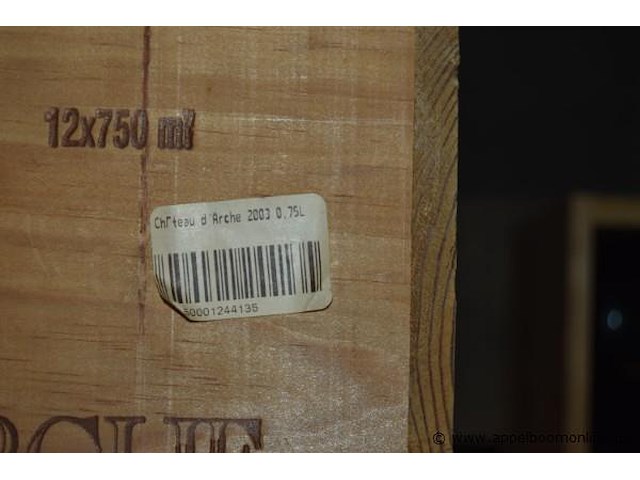 12x fles rode wijn, château d'arche, cru bourgeois haut-médoc, 2003, 75cl - afbeelding 2 van  2