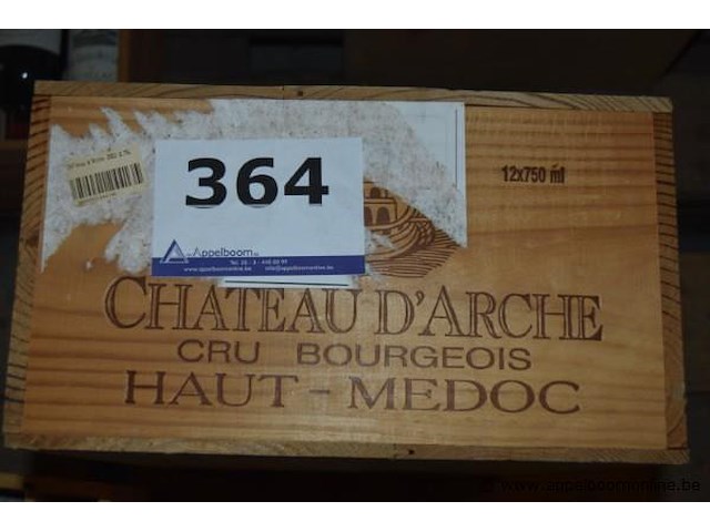 12x fles rode wijn, chateau d'arche, cru bourgeois haut-médoc, 75cl - afbeelding 1 van  1