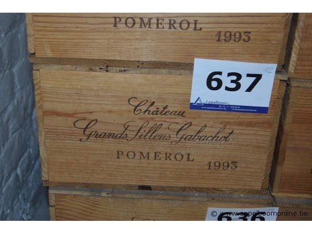 12x fles rode wijn, château grands sillons gabachot, pomerol, 1993 - afbeelding 1 van  1