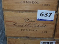 12x fles rode wijn, château grands sillons gabachot, pomerol, 1993 - afbeelding 1 van  1