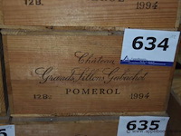 12x fles rode wijn, château grands sillons gabachot, pomerol, 1994, 75cl - afbeelding 1 van  1