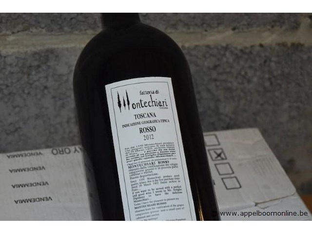 12x fles rode wijn, fattoria di montechiari, toscana igt rosso, 2012 - afbeelding 2 van  3