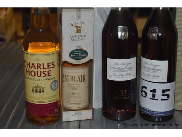 12x fles sterke drank, wo. dartigalongue bas armagnac 70cl, maker's mark kentucky straight bourbon 70cl, gordon & macphail balblair 10 years, longrow 10 years - afbeelding 2 van  4
