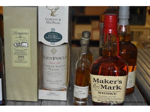 12x fles sterke drank, wo. dartigalongue bas armagnac 70cl, maker's mark kentucky straight bourbon 70cl, gordon & macphail balblair 10 years, longrow 10 years - afbeelding 3 van  4