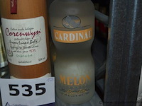 12x fles sterke drank, wo. erven lucas bols corenwyn (extra oude belegen, 38% vol) en cardinal melon schnapps (0.5l, 20% vol) - afbeelding 2 van  2