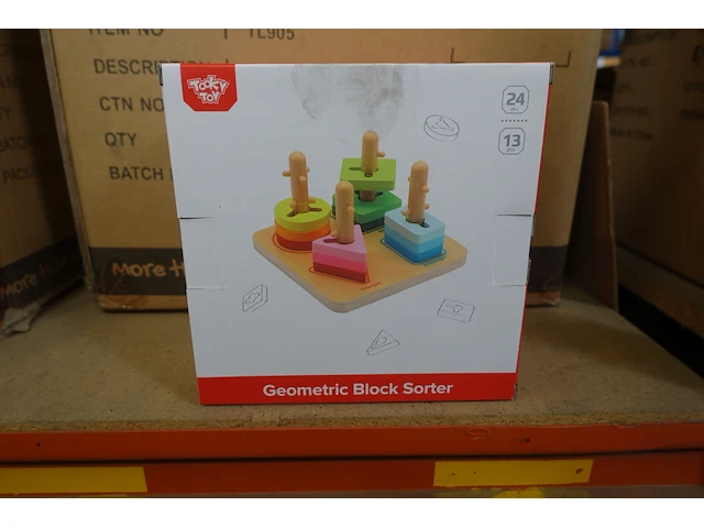 12x geometric block sorter tooky toy - afbeelding 1 van  2