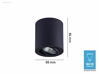 (12x) gu10 opbouwspot armatuur zwart kantelbaar... - afbeelding 6 van  6