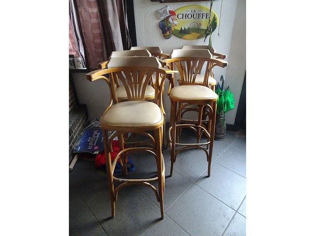 12x houten barstoel - afbeelding 1 van  4