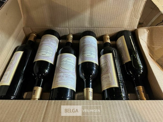 12x rode wijn chateau bellevue - afbeelding 3 van  4