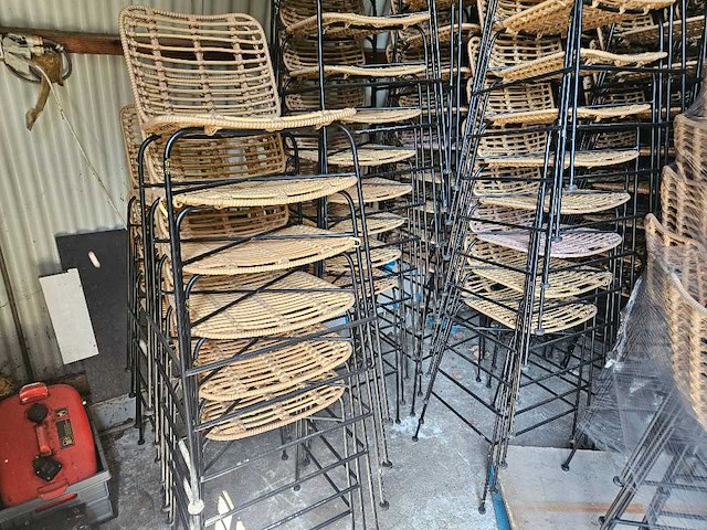 12x rotan barstoel stapelbaar flexfurn palm - afbeelding 2 van  2