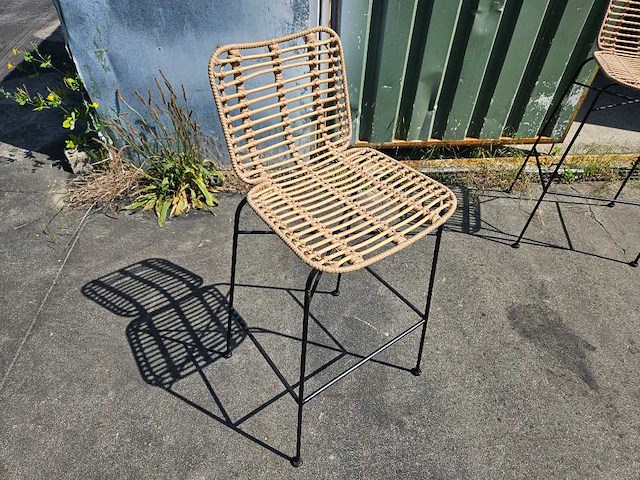 12x rotan barstoel stapelbaar flexfurn palm - afbeelding 1 van  2