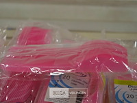 12x20 st plastieken roze messen - afbeelding 3 van  3