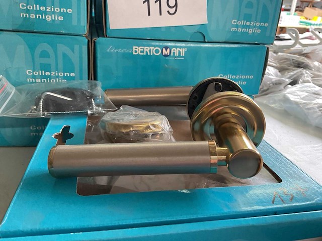 13 deurkrukken koper met inox - afbeelding 3 van  5