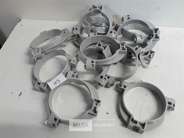 13 x buisbeugel 80mm licht grijs pvc regenafvoer - afbeelding 1 van  3