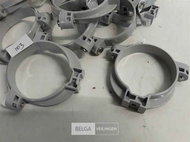 13 x buisbeugel 80mm licht grijs pvc regenafvoer - afbeelding 3 van  3
