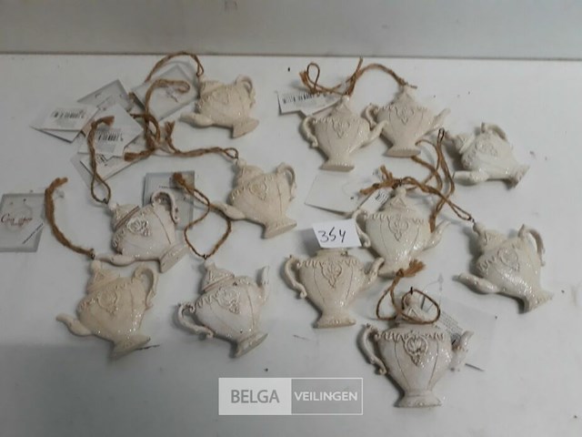 13 x hangdeco theepot 7 cm - afbeelding 2 van  3