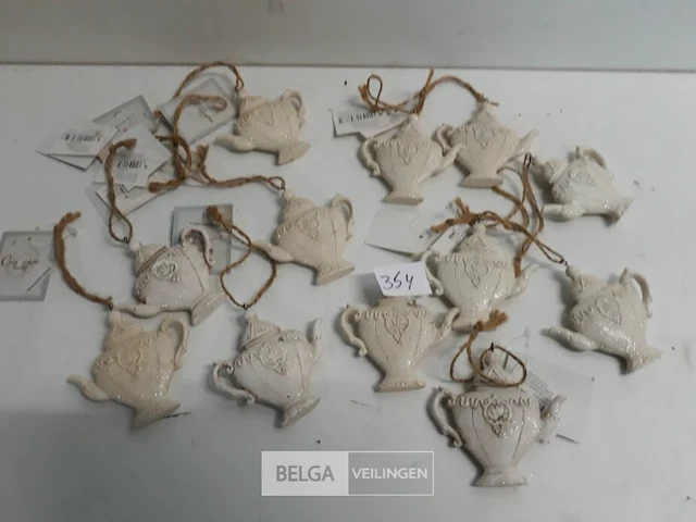 13 x hangdeco theepot 7 cm - afbeelding 1 van  3