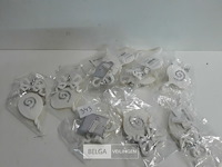 13 x hangdeco wit/zilver 2 assorti - afbeelding 1 van  3