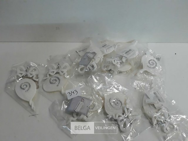 13 x hangdeco wit/zilver 2 assorti - afbeelding 2 van  3