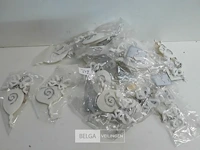 13 x hangdeco wit/zilver 2 assorti - afbeelding 2 van  3