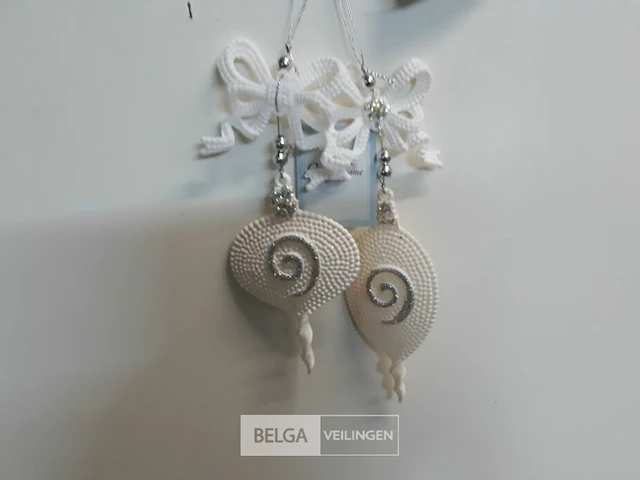 13 x hangdeco wit/zilver 2 assorti - afbeelding 3 van  3