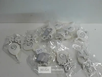 13 x hangdeco wit/zilver 2 assorti - afbeelding 2 van  3