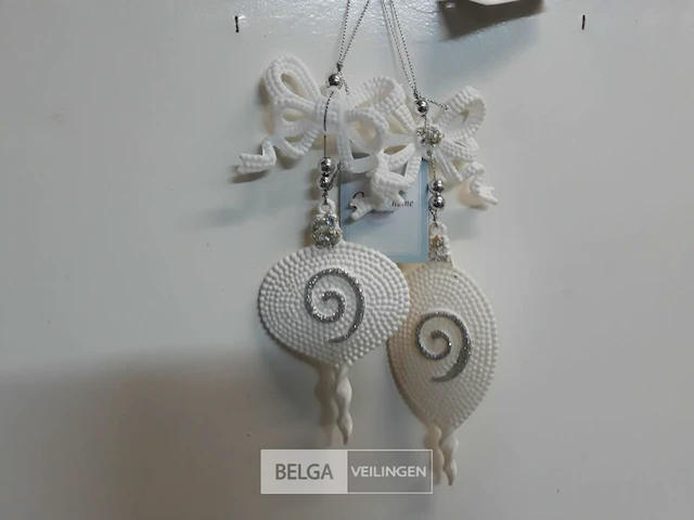 13 x hangdeco wit/zilver 2 assorti - afbeelding 3 van  3