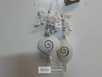 13 x hangdeco wit/zilver 2 assorti - afbeelding 3 van  3