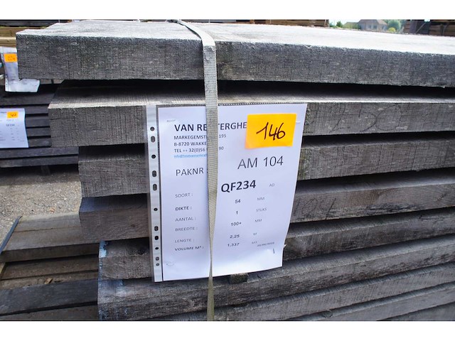 1,34 m³ eiken planken 54mm - afbeelding 3 van  4