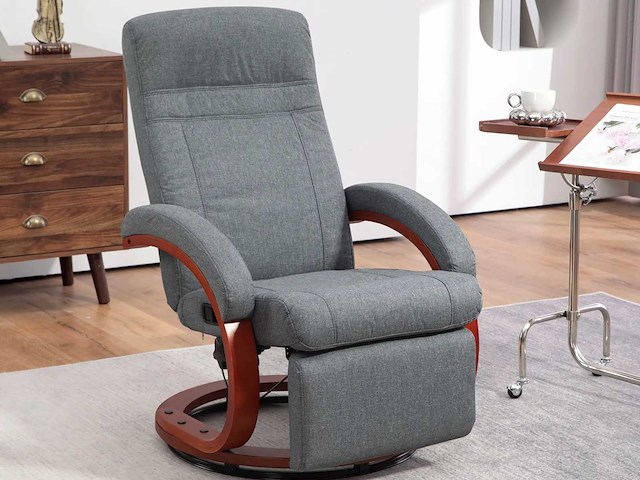 135° handmatige schuifstoel met voetsteun - grijs - afbeelding 1 van  7