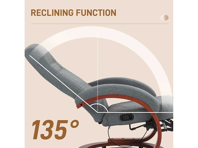 135° handmatige schuifstoel met voetsteun - grijs - afbeelding 4 van  7