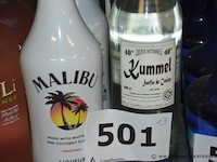 13x fles diverse likeuren en sterke dranken, o.a. absinthe abysse 70cl, giffard lichi-li 70cl, malibu 1l, kümmel 1l - afbeelding 3 van  3