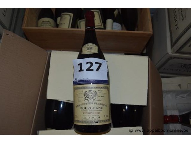 13x fles rode wijn, louis jadot, les petites pierres bourgogne pinot noir 2001, 1500ml - afbeelding 1 van  3