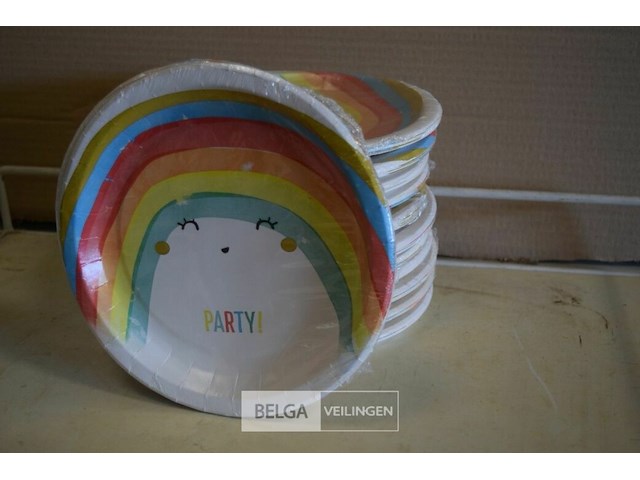 13x8st kartonnen bordjes ø23cm - afbeelding 2 van  2