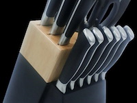 14 delig messenset met houten blok - afbeelding 1 van  1