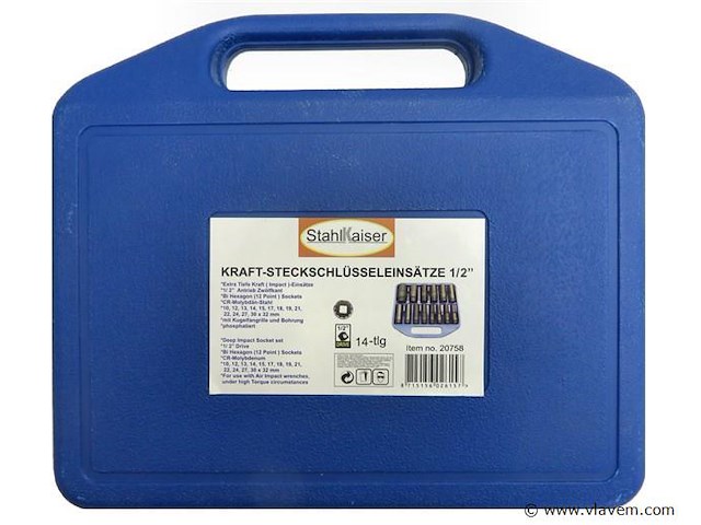 14 dlg lange krachtdoppenset 1/2" - afbeelding 3 van  3