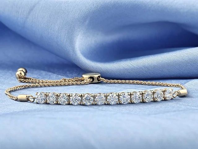 14 kt geelgouden armband met 2,12 cts natuurlijke diamant - afbeelding 5 van  7