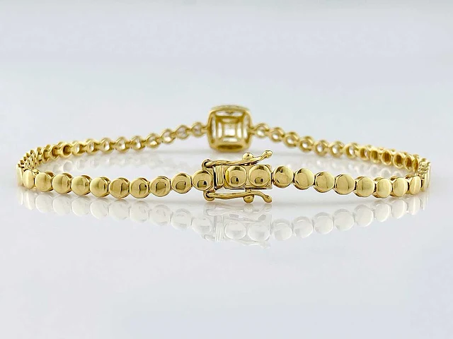 14 kt geelgouden armband met 2,93 cts laboratoriumgekweekte diamant - afbeelding 6 van  9