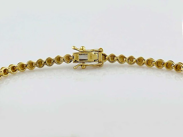 14 kt geelgouden armband met 2,93 cts laboratoriumgekweekte diamant - afbeelding 8 van  9