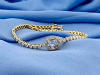 14 kt geelgouden armband met 3,0 cts laboratoriumgekweekte diamant - afbeelding 6 van  9