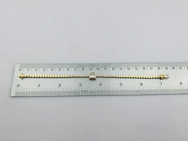 14 kt geelgouden armband met 3,0 cts laboratoriumgekweekte diamant - afbeelding 9 van  9