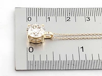 14 kt geelgouden ketting met hanger en 3,0 cts, labgekweekte diamant - afbeelding 8 van  8