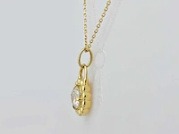 14 kt geelgouden ketting met hanger en laboratoriumgekweekte diamant - afbeelding 5 van  9