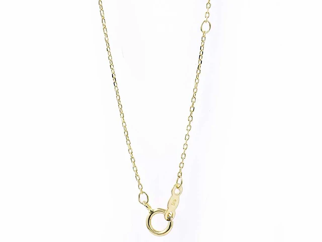 14 kt geelgouden ketting met hanger en laboratoriumgekweekte diamant - afbeelding 9 van  9